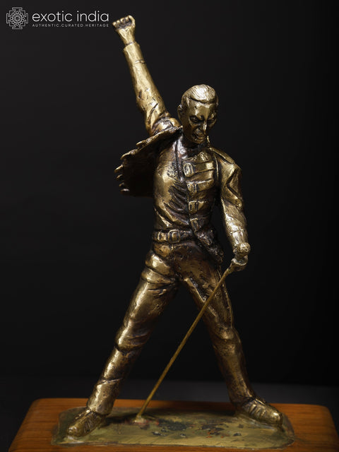14" Freddie Mercury Brass and Wood Original Sculpture