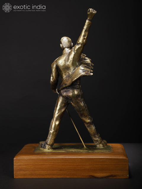 14" Freddie Mercury Brass and Wood Original Sculpture