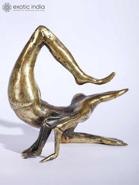 5" Small Brass Statue of Half Scorpion and Half Human Practicing Yoga