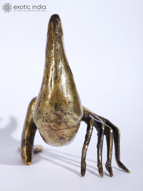 5" Small Brass Statue of Half Scorpion and Half Human Practicing Yoga