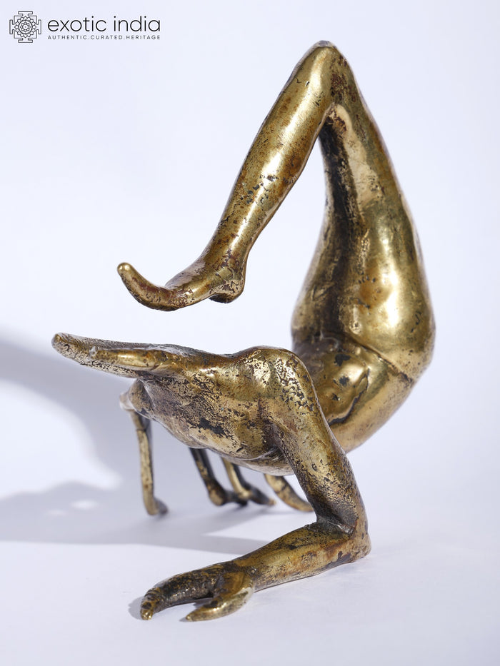 5" Brass Statue of Half Scorpion Half Human Yoga Pose Handmade Idol