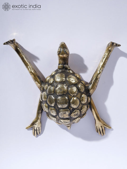 7" Tortoise with Outstretched Limbs | Brass Sculpture