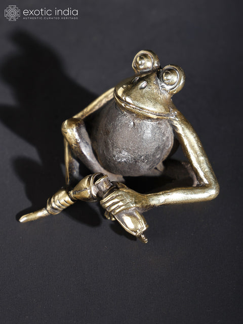 2" Enjoying Frog Figurine | Original Sculpture | Table Decor