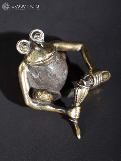 2" Enjoying Frog Figurine | Original Sculpture | Table Decor