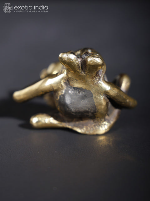 2" Enjoying Frog Figurine | Original Sculpture | Table Decor