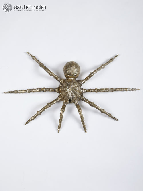 25" Brass Spider Wall Hanging Sculpture Home Decor