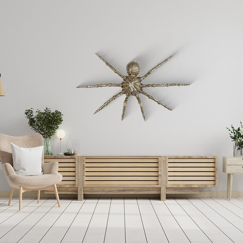 25" Wall Hanging Spider in Brass | Wall Hanging | Home Decor