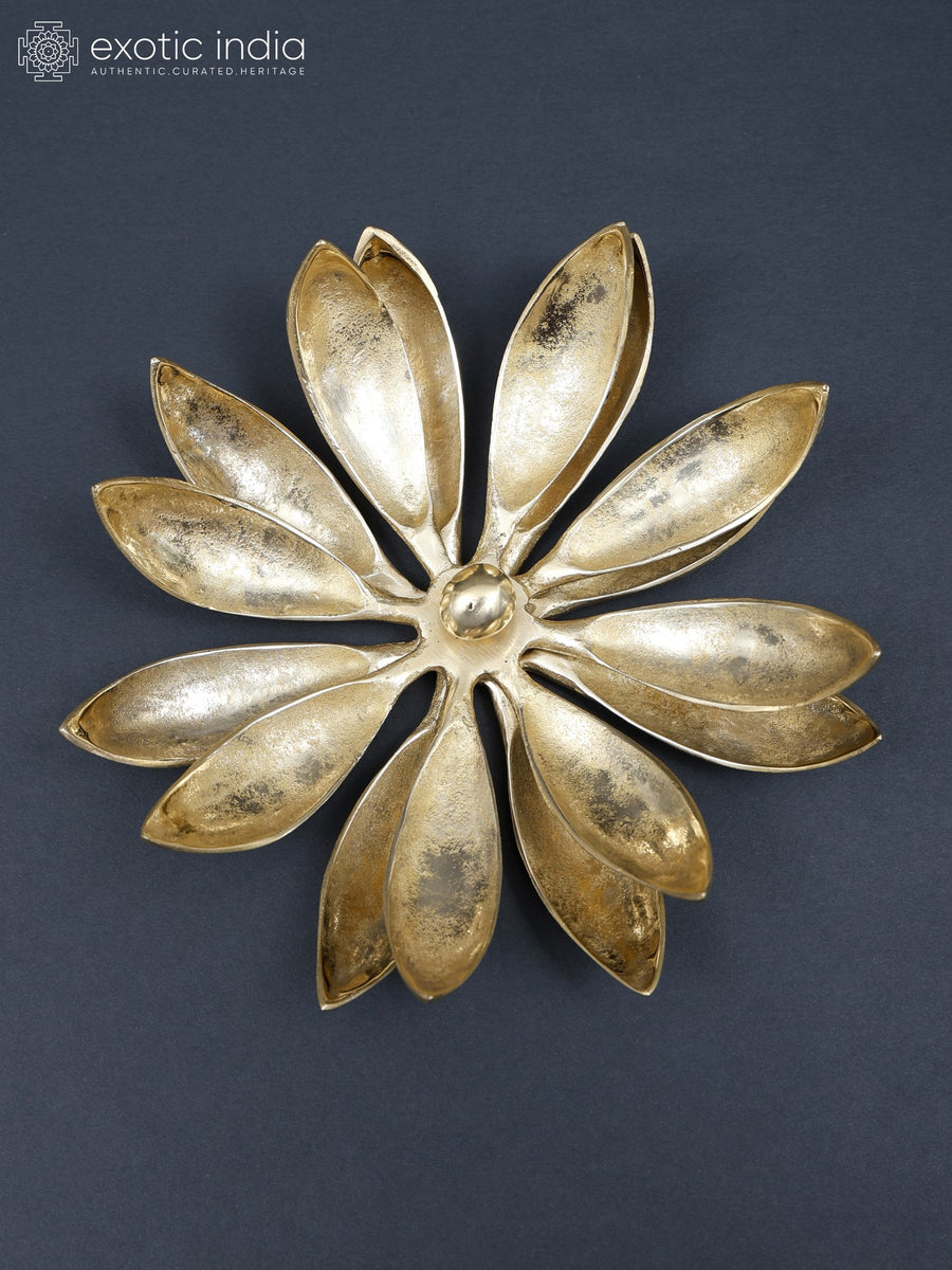 6" Double Layers Brass Sunflower Wall Hanging