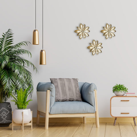 4" Designer Brass Flower | Wall Decor