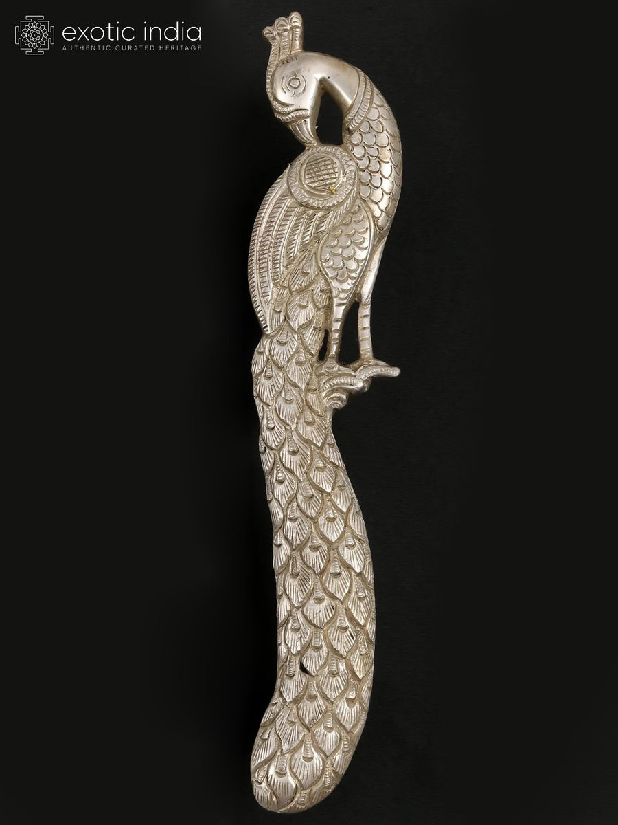 9" Brass Peacock Design Door Handle for Home Decor