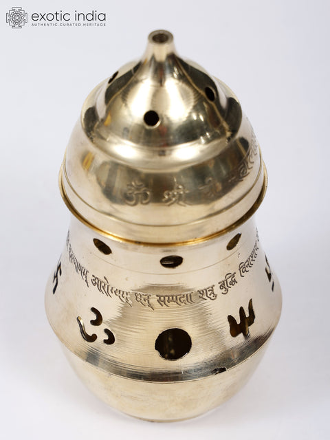 6" Brass Multipurpose Akhand Diya/Kapoor Dani/Incense Diffuser