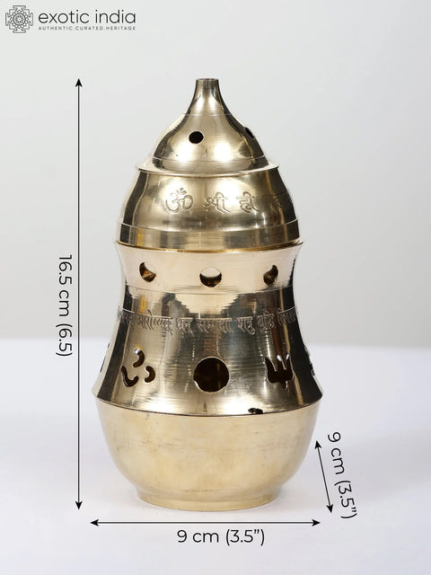 6" Brass Multipurpose Akhand Diya/Kapoor Dani/Incense Diffuser