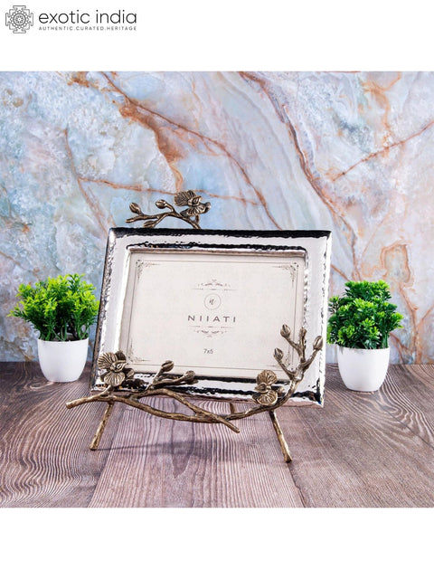 10" Beautiful Photo Frame With Stand | Stainless Steel And Brass