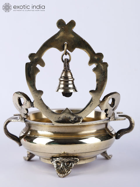8" Brass Designer Urli with Bell