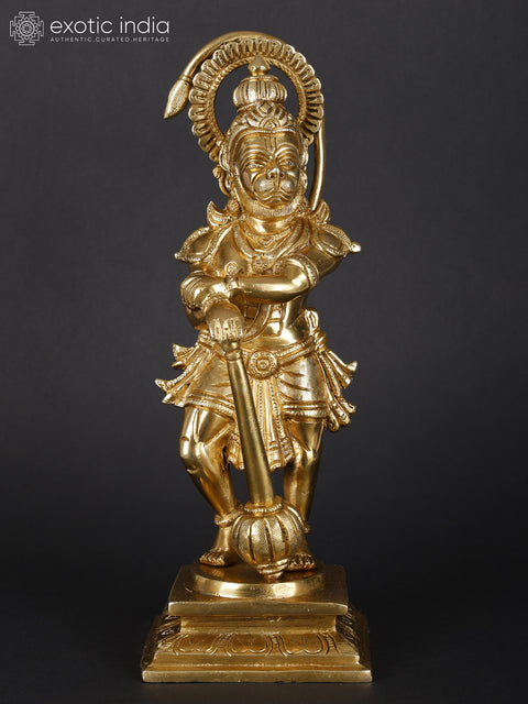 11" Standing Lord Hanuman | Brass Statue