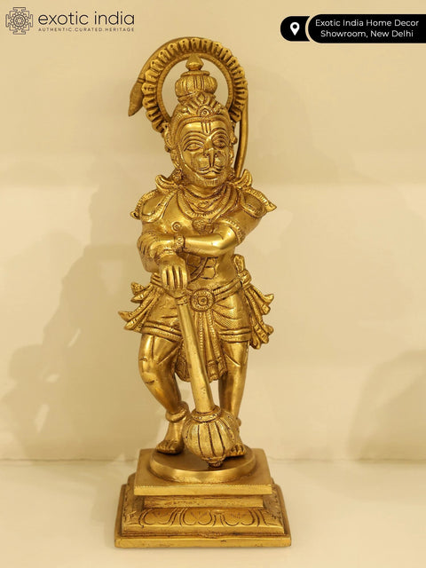 11" Standing Lord Hanuman | Brass Statue