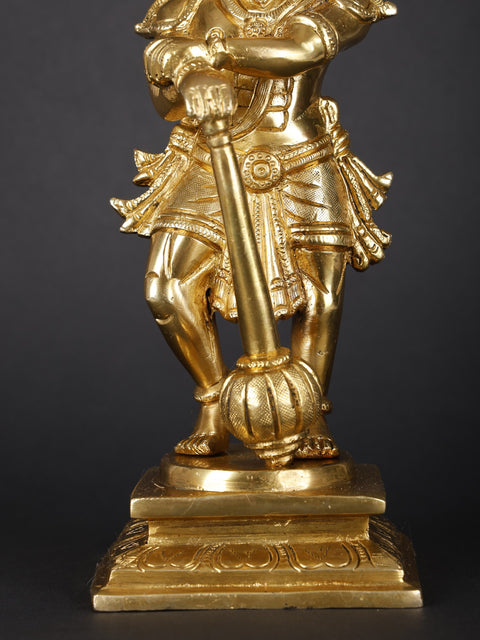 11" Standing Lord Hanuman | Brass Statue