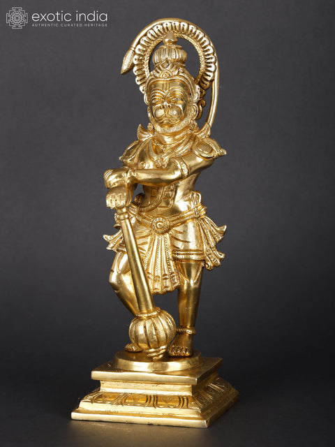 11" Standing Lord Hanuman | Brass Statue