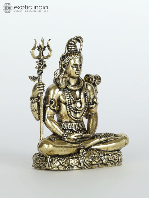 Superfine Sitting Lord Shiva Brass Statue | Different Sizes