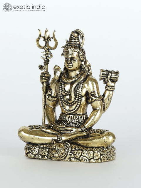 Superfine Sitting Lord Shiva Brass Statue | Different Sizes