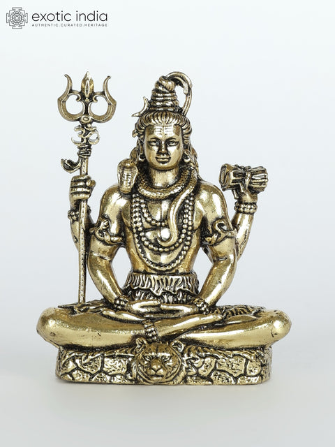 Superfine Sitting Lord Shiva Brass Statue | Different Sizes