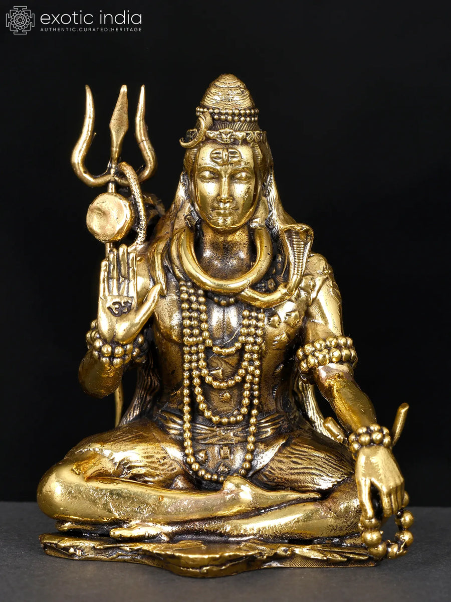 Superfine Brass Lord Shiva Blessing Statue Handmade