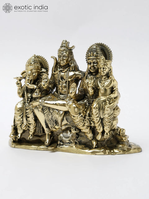5" Small Superfine Lord Shiva Family Brass Statue