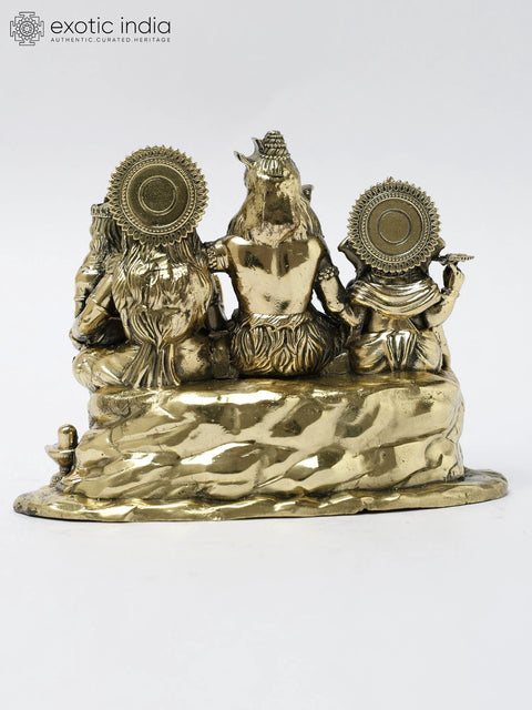 5" Small Superfine Lord Shiva Family Brass Statue