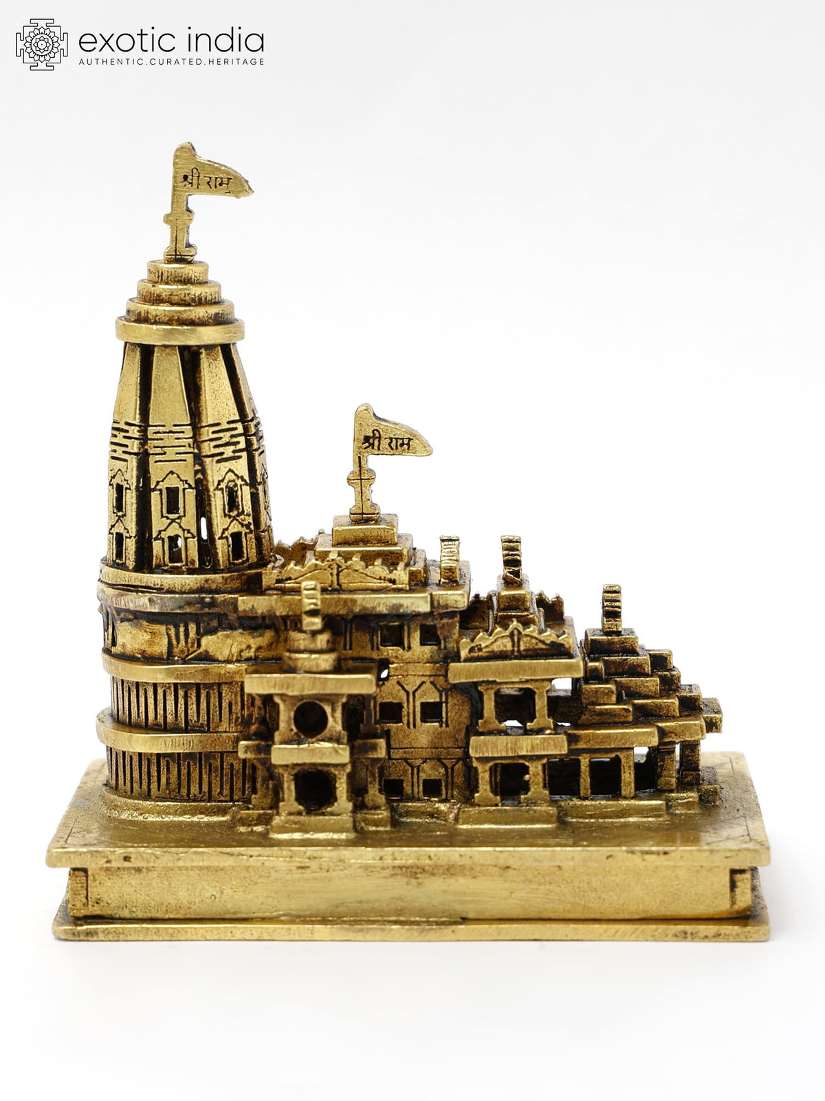 3" Ayodhya Ram Mandir Brass Statue Handmade