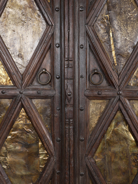74" Large Vintage Style Double Door