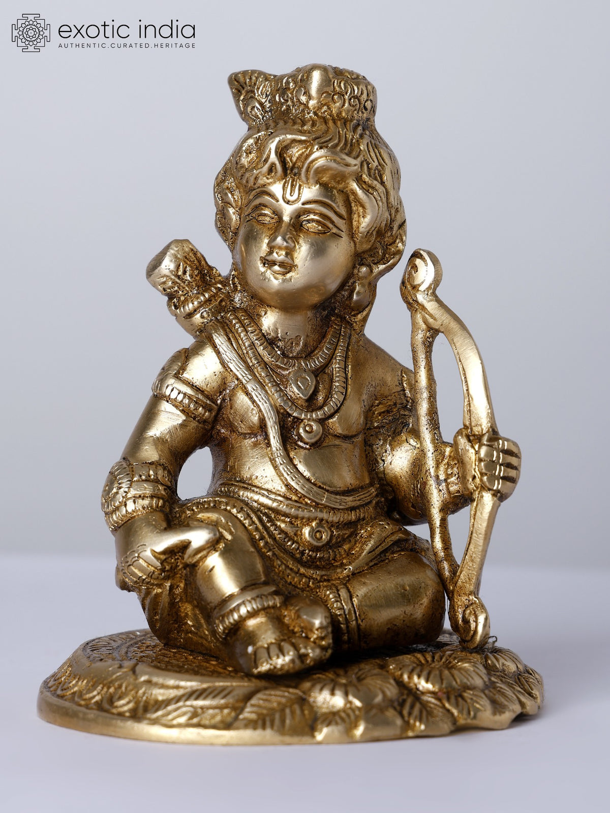 5" Bal Swaroop Lord Rama Brass Statue for Pooja