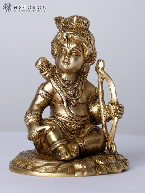 5" Bal Swaroop Lord Rama Brass Statue for Pooja