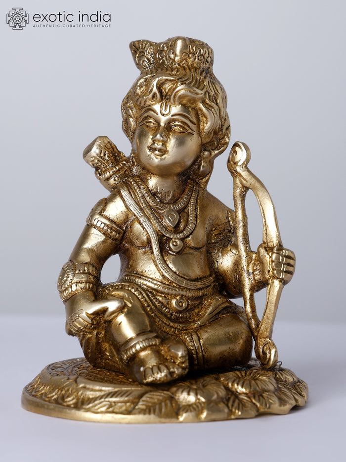 5" Bal Swaroop Lord Rama Brass Statue for Pooja
