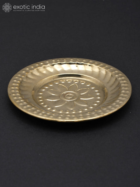 3" Small Size Puja Plate in Brass | Home Temple Ritual Item