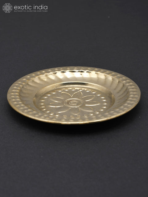 3" Small Size Puja Plate in Brass | Home Temple Ritual Item