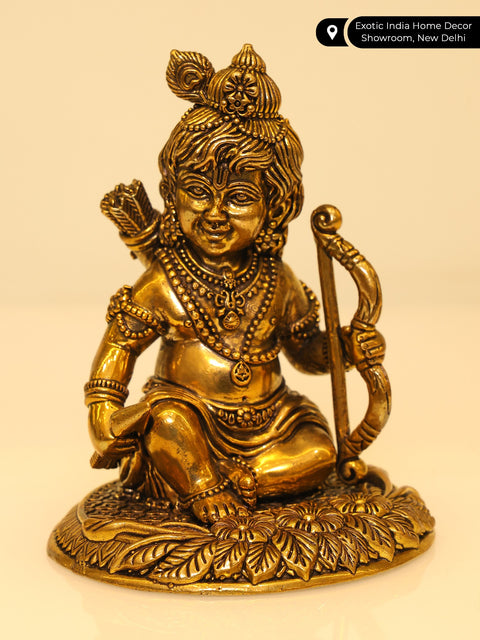 Small Superfine Ram Lalla Brass Statue