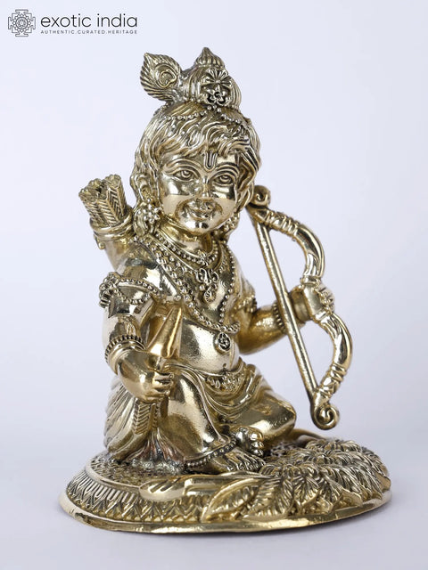 Small Superfine Ram Lalla Brass Statue
