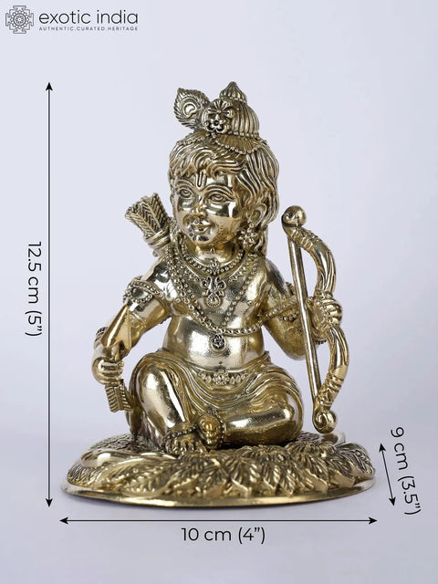 Small Superfine Ram Lalla Brass Statue
