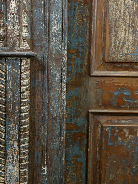 100" Large Vintage Indian Door with Frame | Home Temple Decor