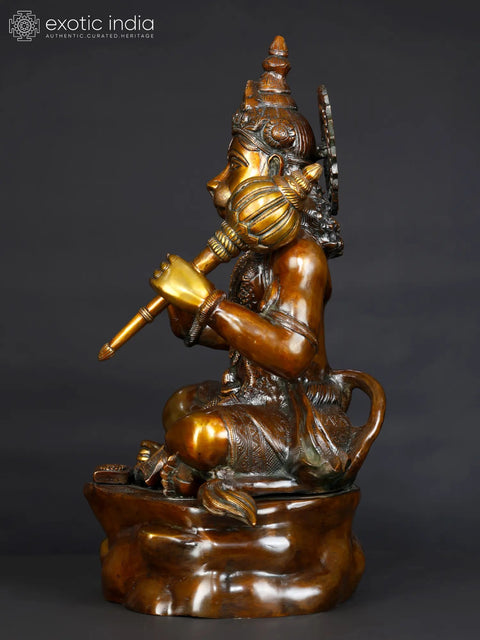 20" Blessing Lord Hanuman Brass Statue | Spiritual Home Decor