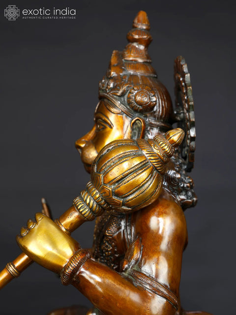 20" Blessing Lord Hanuman Brass Statue | Spiritual Home Decor
