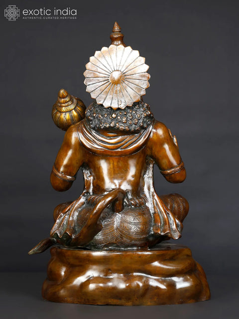 20" Blessing Lord Hanuman Brass Statue | Spiritual Home Decor