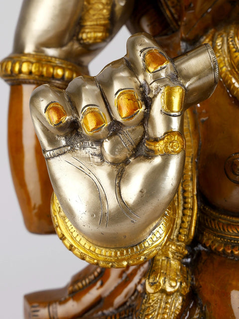 39Ó Chaturbhuja Lord Ganesha Brass Statue | Religious Figurines