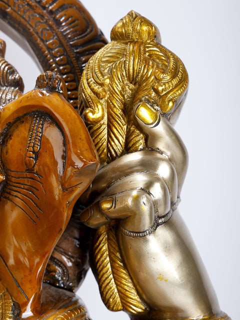 39” Chaturbhuja Lord Ganesha Brass Statue | Religious Figurines