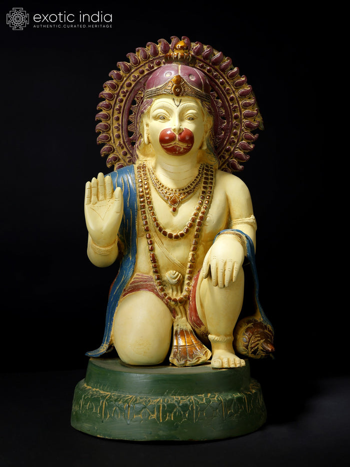 19" Lord Hanuman Handmade Brass Statue for Pooja