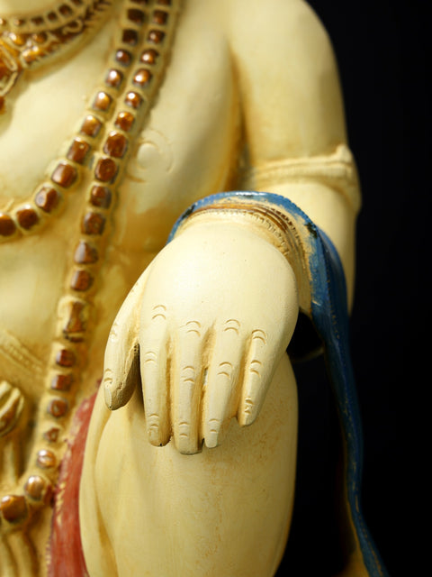 19" Colorful Blessing Lord Hanuman Brass Statue