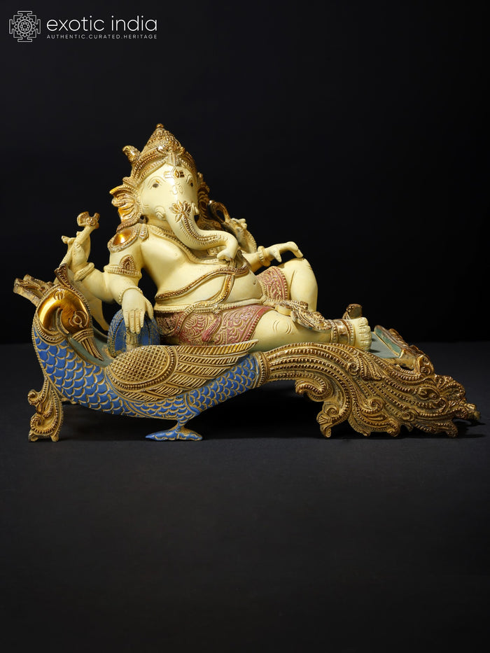 11" Handmade Lord Ganesha Brass Statue for Home Decor