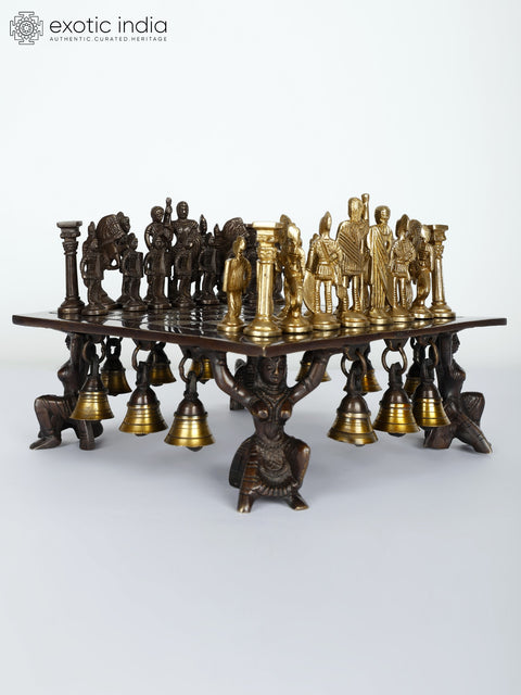 9" Designer Brass Chess with Figures