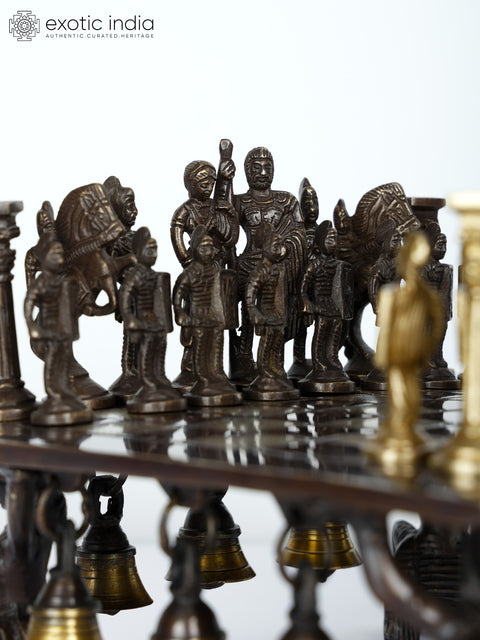 9" Designer Brass Chess with Figures