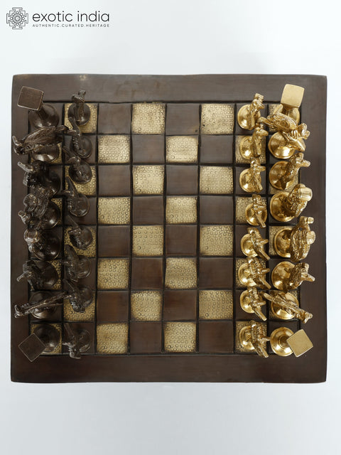 9" Designer Brass Chess with Figures